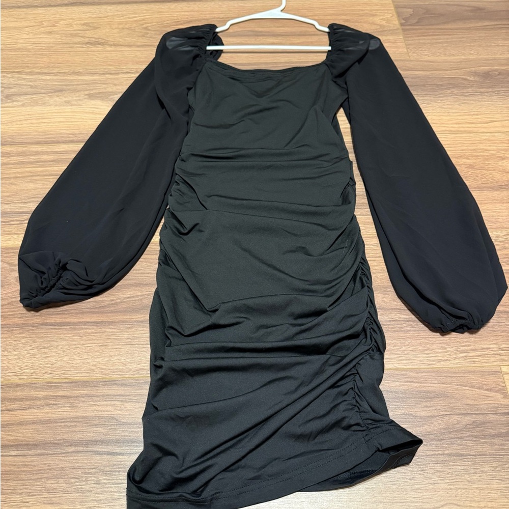 black mini dress